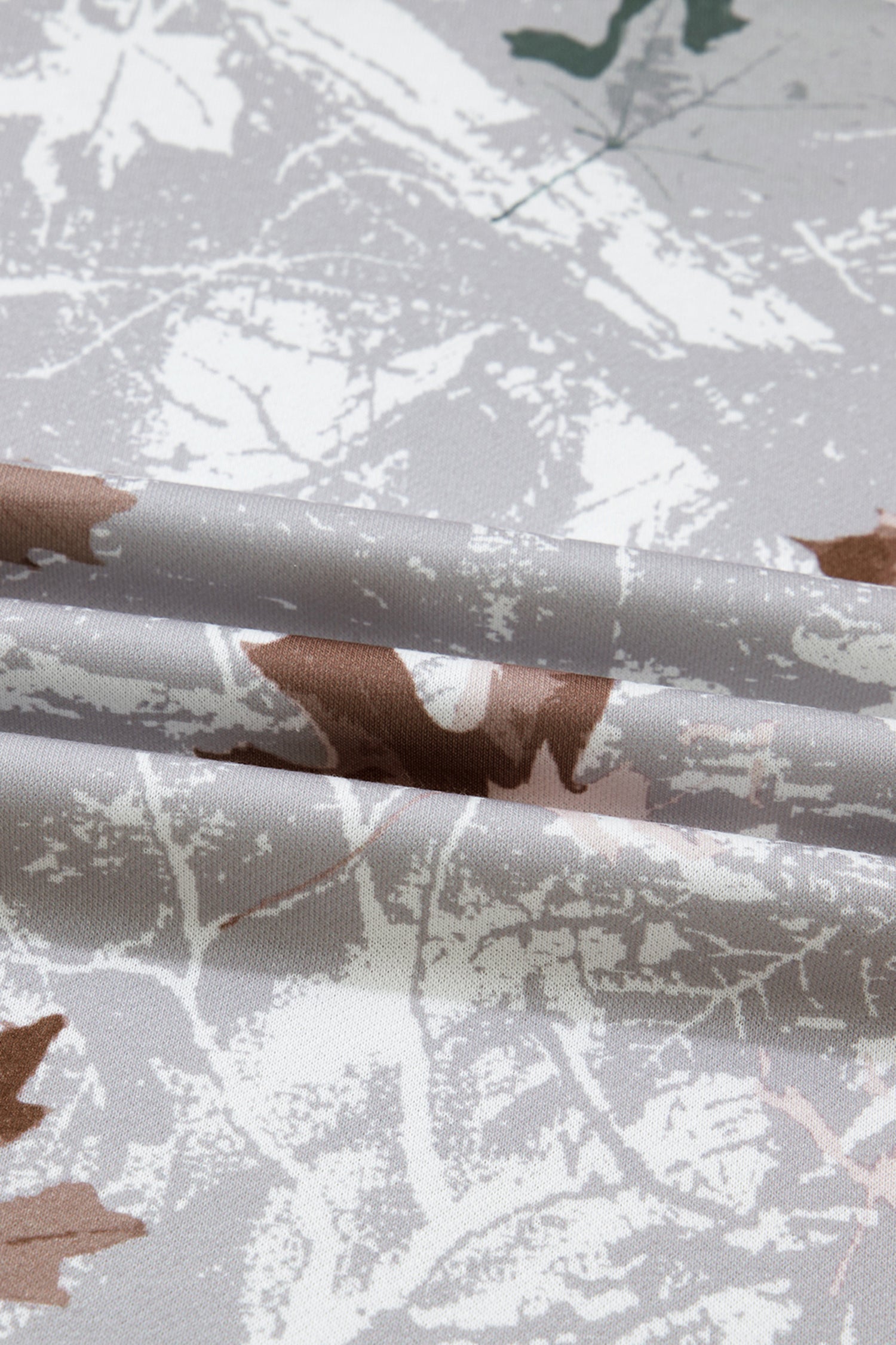 Gray Maple Leaf Camo Print Varsity Striped Sleeve Casual Sweatshirt Sweatshirts & Hoodies d3e03f26d28f6059