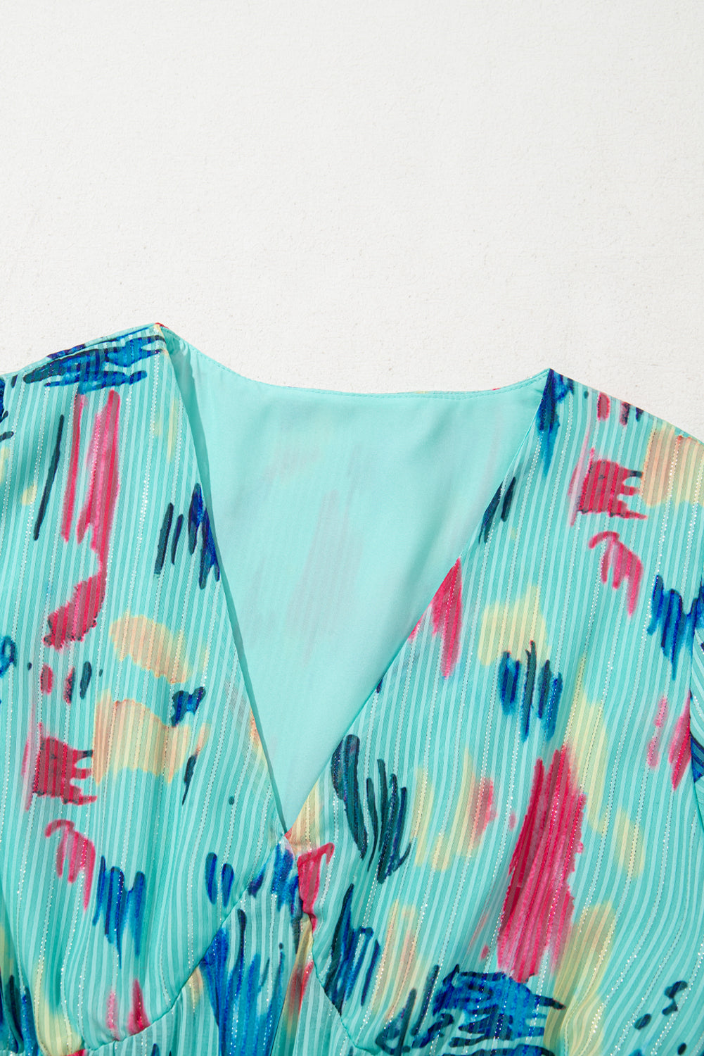 Sky Blue Abstract Print Short Puff Sleeve Tiered Maxi Dress Maxi Dresses d8ec1362e4746af2