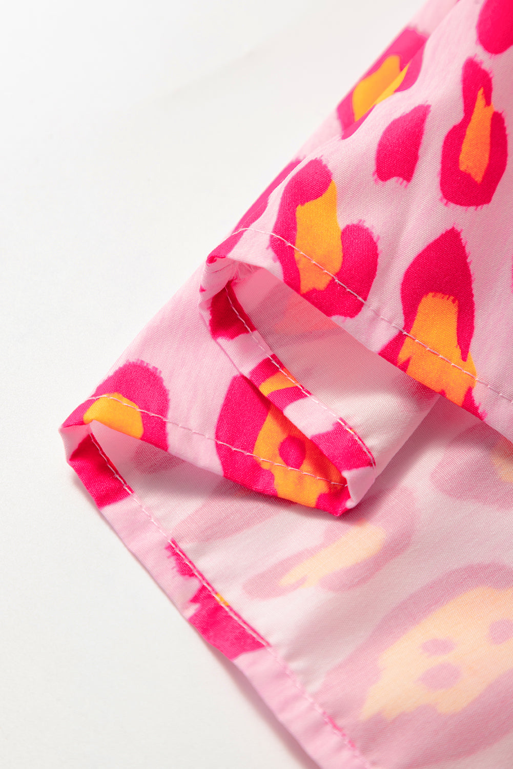 Light French Beige Leopard Print Balloon Sleeve Loose Blouse Blouses da595b37da25f41f