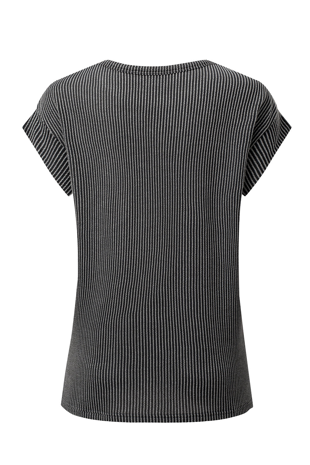 Carbon Grey Twisted Ribbed Textured Plain T Shirt T Shirts db255ab071874839