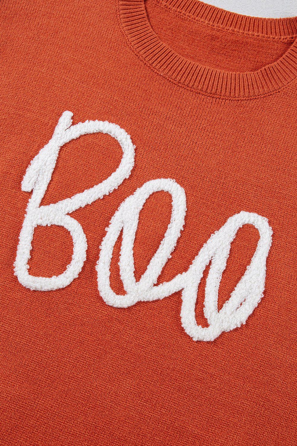 Apricot Halloween Boo Drop Shoulder Knit Sweater Sweaters dec8e0569ef45f35