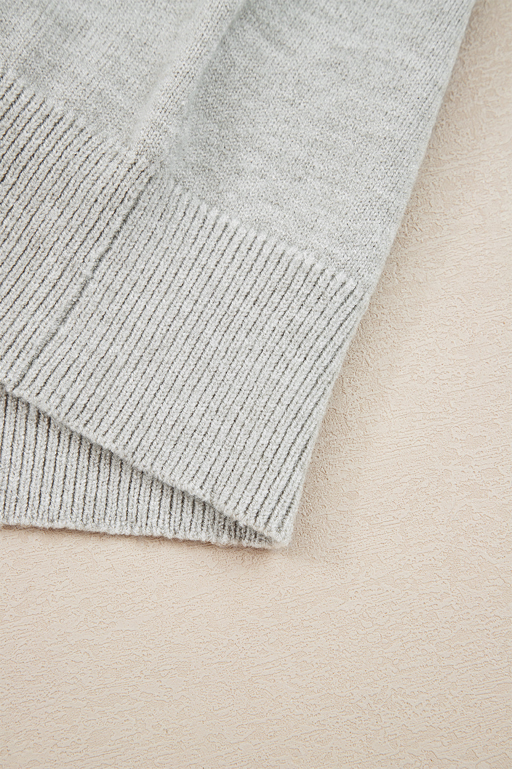 Light Grey Button Keyhole Lace Patchwork Drop Shoulder Sweater Sweatshirts & Hoodies dfcd96fa8b4b629e