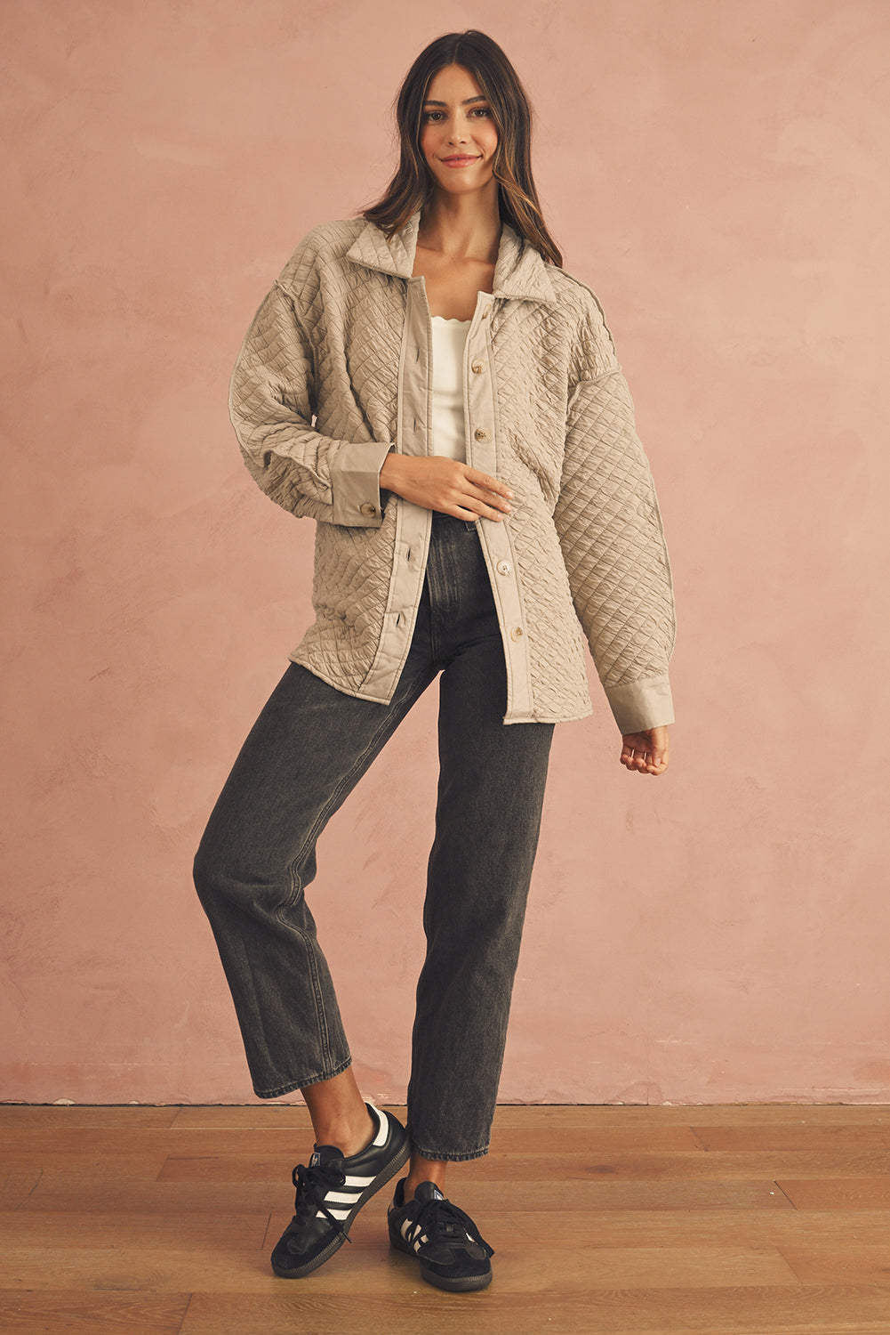 Jet Stream Quilted Puffer Buttoned Shacket Jackets e33404e1f6ee3b81