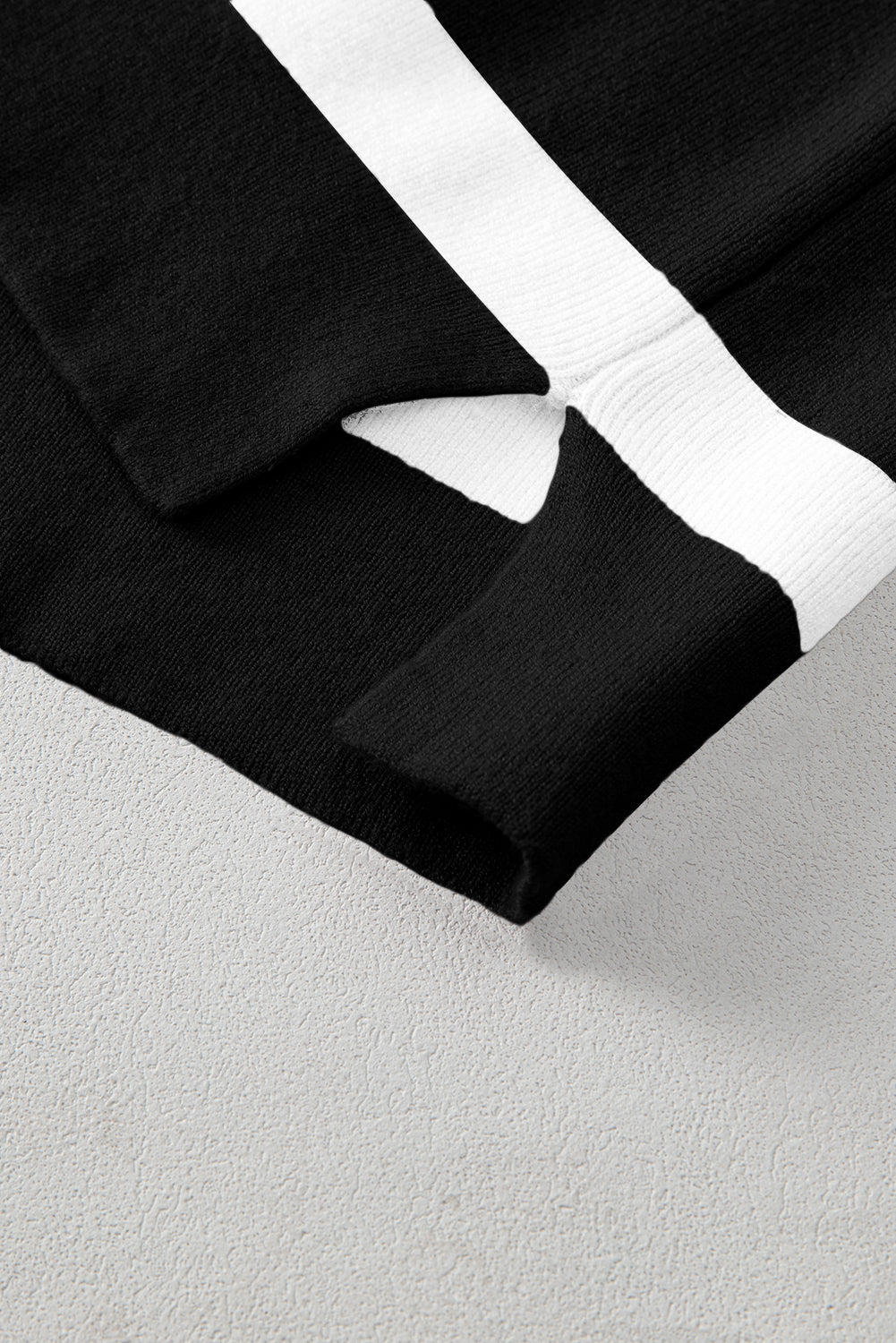 Blue Stripe Exposed Seam Patchwork Loose Sweater Sweaters e82d65c19ba42ec2