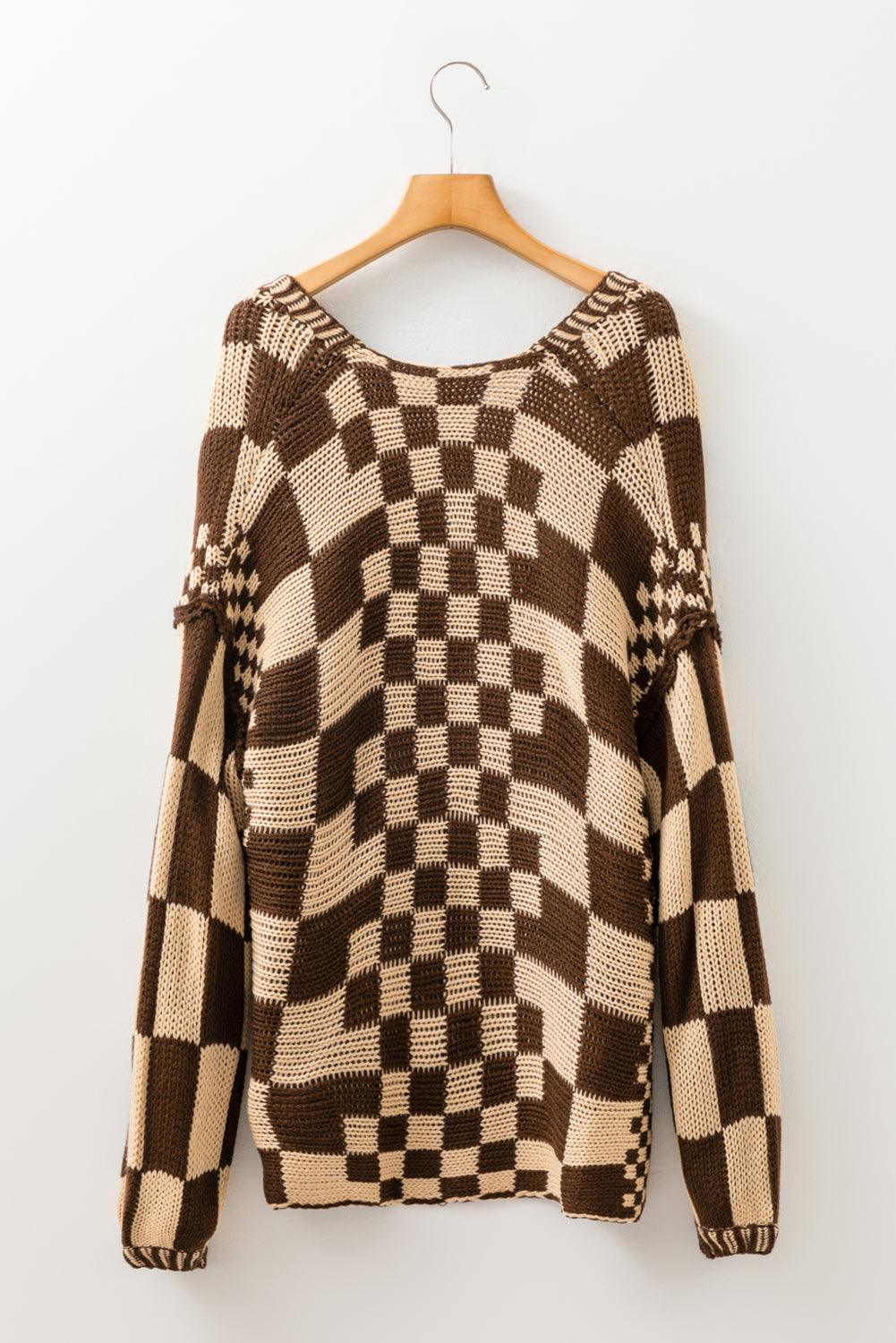 Orchid Petal Colorblock Checked Open Front Knitted Cardigan Cardigans e954a96f19d1da19