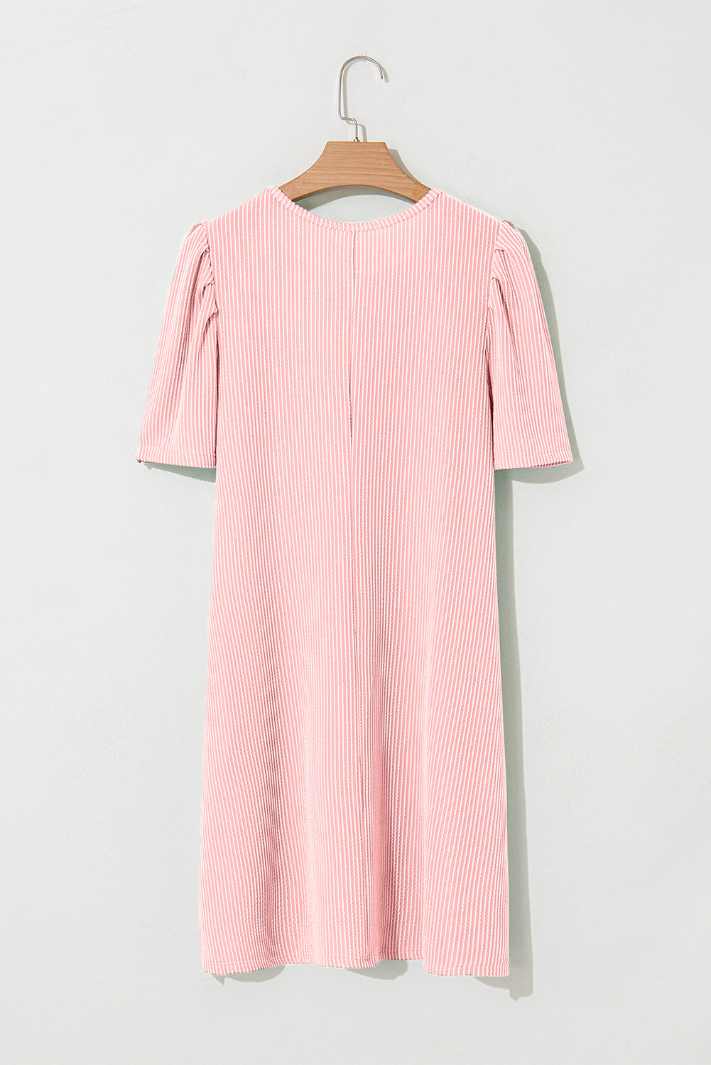 Blossom Corded Crew Neck Puff Sleeve Mini Dress Short Dresses eaae729a1550a341