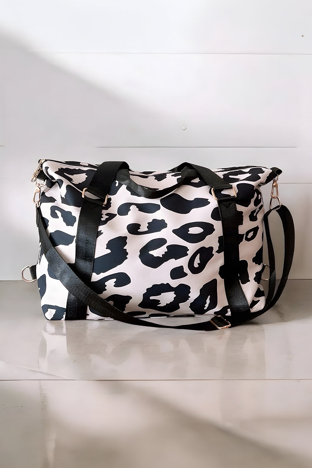 Bright Pink Leopard Print Luggage Tote Bag Tote Bags edb8ac7eeeb740d4