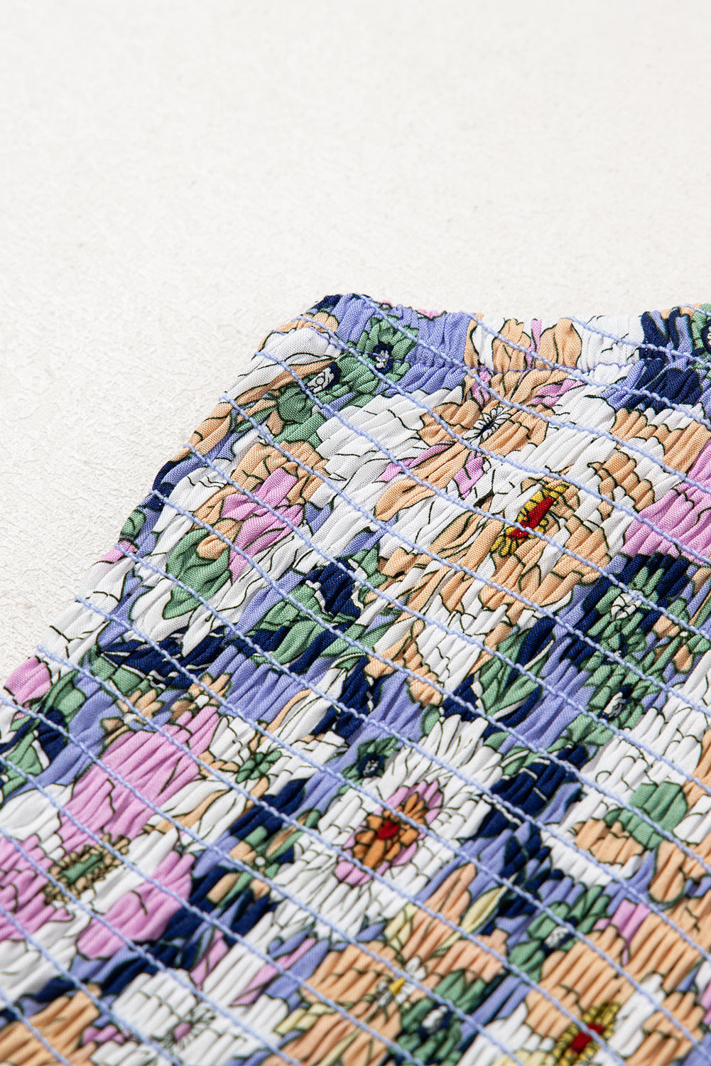 Green Floral Square Neckline Stretch High Waist Jumpsuit Jumpsuits eed78a83485933ca