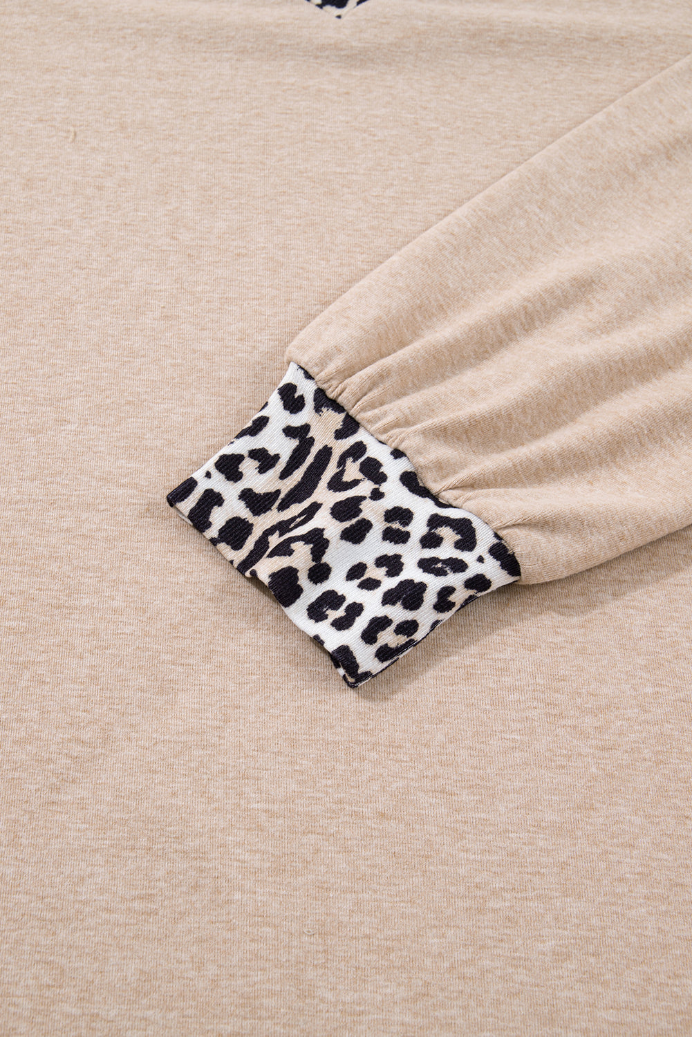 Parchment Leopard Patchwork V Neck Long Sleeve Plus Size Top Plus Size Long Sleeve Tops f0b2017e314ebf32