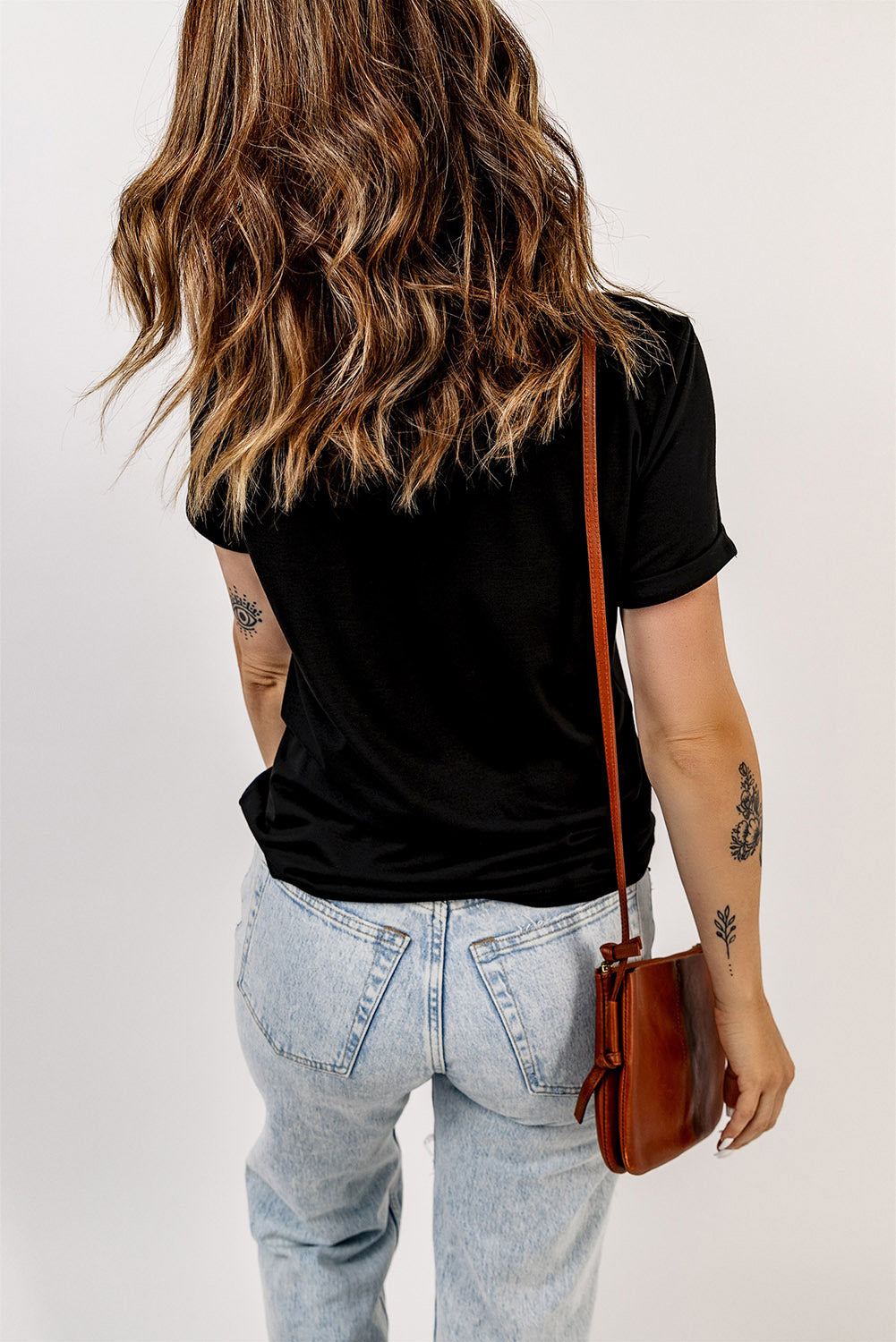 Black Pumpkin Flower Print Short Sleeve Graphic T Shirt Graphic Tees f1211f01925fe25c