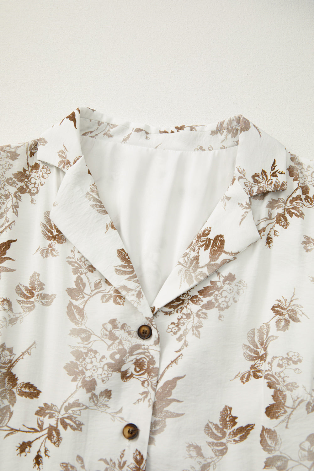 Khaki Floral Puff Sleeve V Neck Buttoned Front Maxi Dress Maxi Dresses f1a7071a9b8b721d