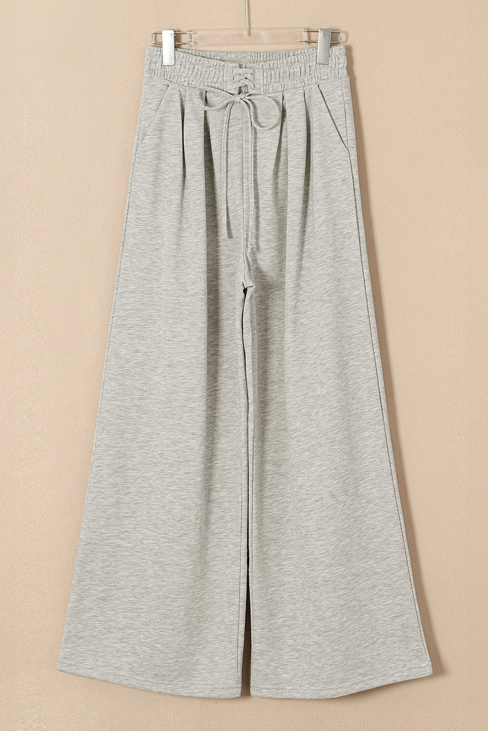 Burgundy Tied Elastic High Waist Pleated Detail Solid Sweatpants Pants & Culotte f864ade6a517a5b2
