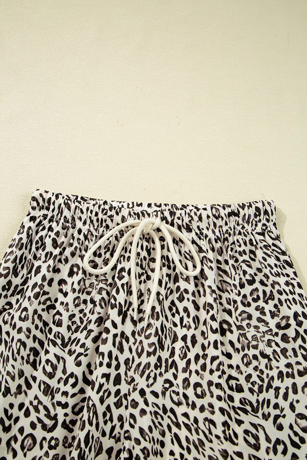 Khaki Leopard Drawstring Loose Pants Pants f8da39fbd13c55ef