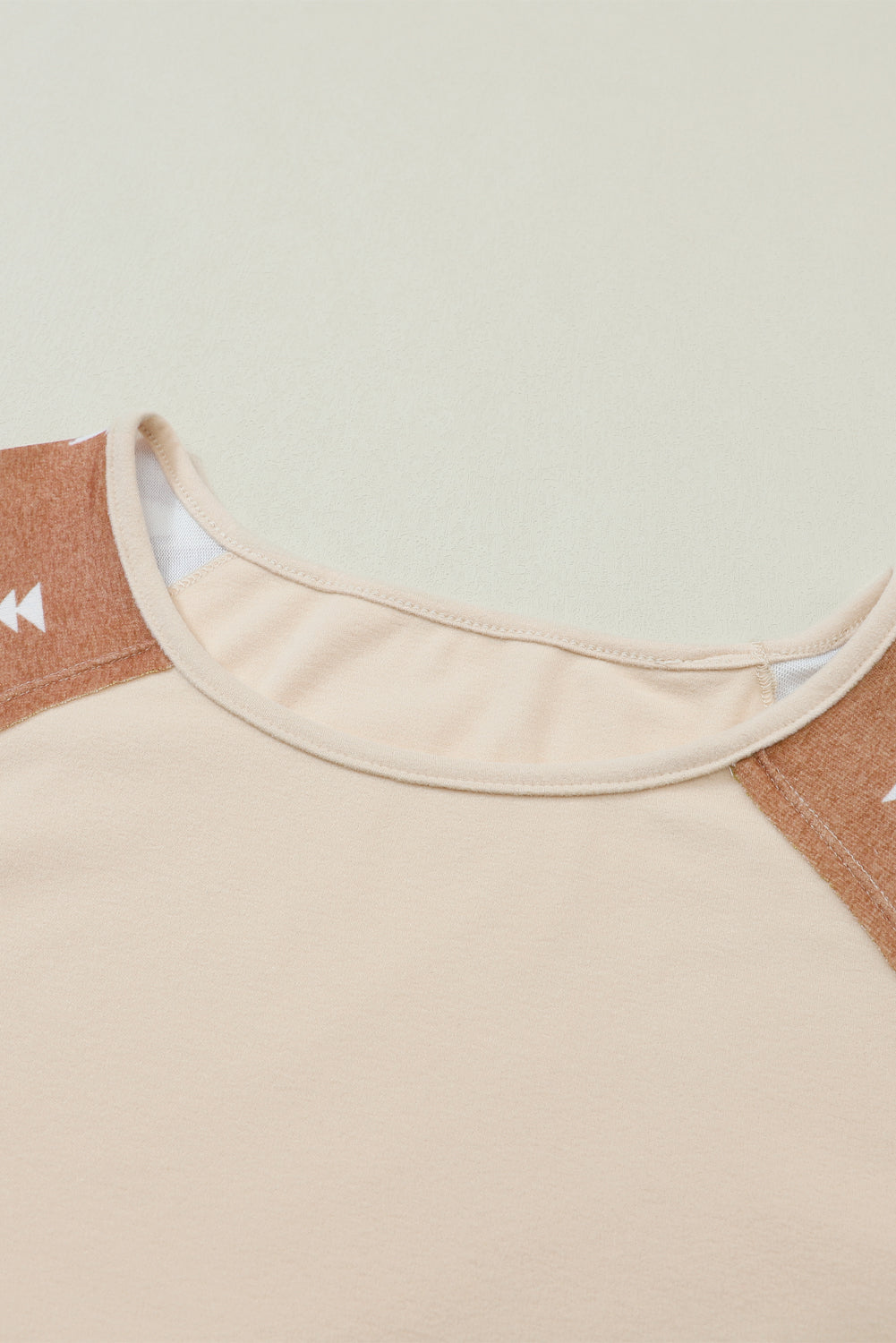 Apricot Casual Ethnic Print Patch Long Sleeve Top Long Sleeve Tops fac4b216aee32266