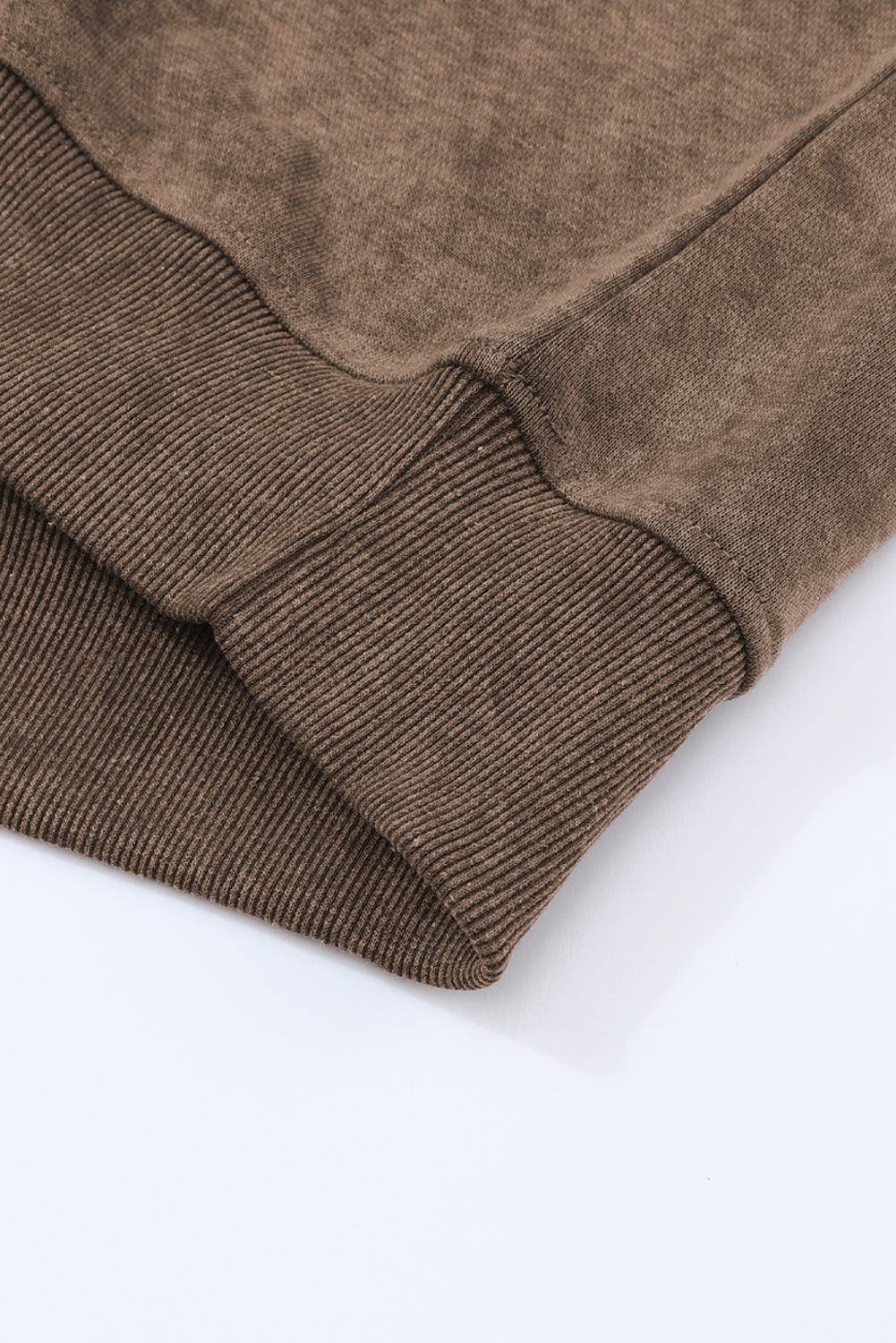 Brown Plain Drop Shoulder Crew Neck Pullover Sweatshirt Sweatshirts & Hoodies 0047764d14ce0c50