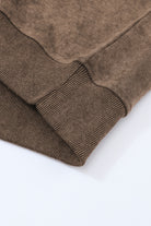 Brown Plain Drop Shoulder Crew Neck Pullover Sweatshirt Sweatshirts & Hoodies 0047764d14ce0c50