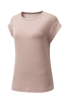 Carbon Grey Twisted Ribbed Textured Plain T Shirt T Shirts 006592418461ff4f