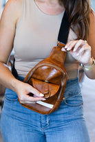 Brown PU Leather Football Mini Crossbody Bag Crossbody Bags 0079bae13d9bf9b6