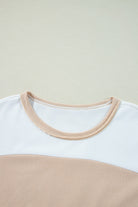 Multicolour Colorblock Patchwork Side Split Tunic T Shirt T Shirts 0082f162b7a85e3e