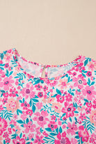 White Plus Size Floral Print Ruffle Short Sleeve Flare Dress Plus Size Dresses 0108568f80f132cc