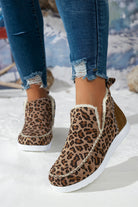 Brown Leopard Print Fleece Lined Winter Snow Boots Boots 01d0f35be3cdabd0