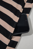 Black Striped Side Pockets T-shirt Maxi Dress Maxi Dresses 02608b42e2757c11