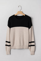 Parchment Colorblock Striped Sleeve Detail Knit Sweater Sweaters 0344e7e8d2897521