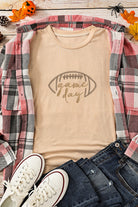 Khaki game day Rugby Embroidered Graphic T Shirt Graphic Tees 03450add1ea784d4