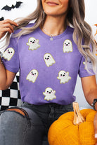 Wisteria Glitter Trim Chenille Ghost Sequins Patch Application Halloween Graphic Tee Graphic Tees 04953a3a5a929d23