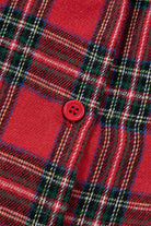 Red Plus Size Plaid Patchwork Long Sleeve Shirt and Shorts Pajama Set Plus Size Matching Sets 04ea864a4e088d69