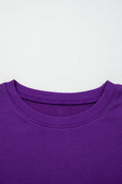 Sky Blue Varsity Stripe Detail Drop Shoulder Pullover Mini Skort Set Two Piece Shorts Sets 04f40fe9103cf432