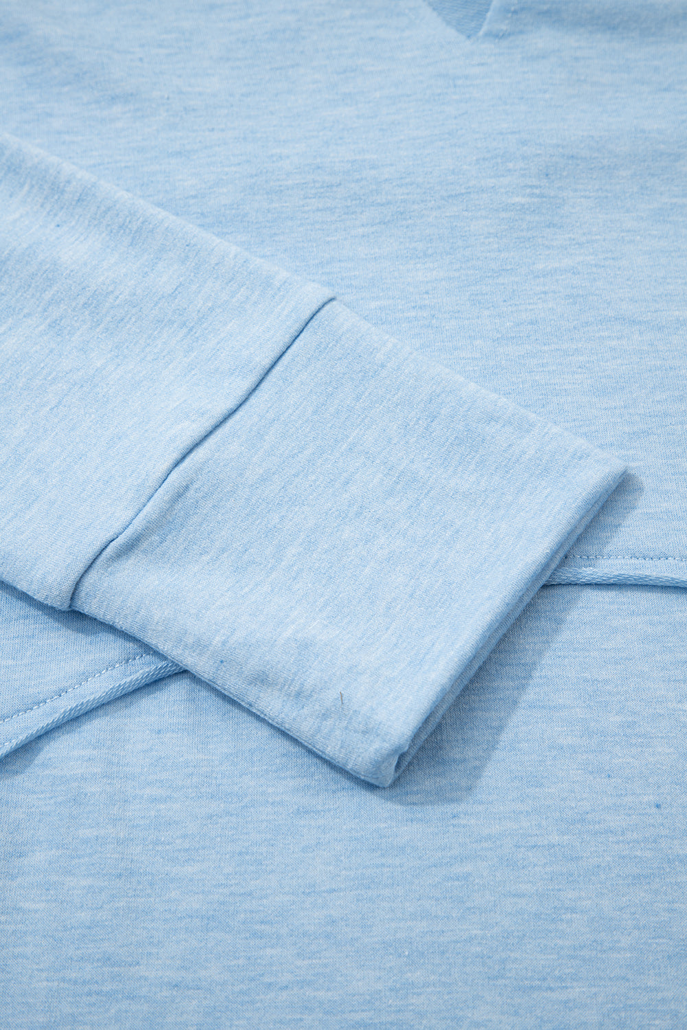 Smoke Green Notched Neck Terry Raw Hem Long Sleeve Top Long Sleeve Tops 053b93cdee692c52