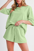 Bonbon Loose V Neck Tee and Drawstring Shorts Set Two Piece Shorts Sets 05b114dd9caa2069