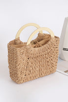 Camel Retro Straw Woven Tote Bag Tote Bags 06816767a723156f