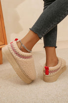 Chestnut Contrast Edge Plush Thick Sole Slippers Slides Shoes + Flip Flops 06986737db88238d