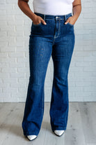 BeautybyShree Mavis High Rise Side Seam Detail Flare Jeans