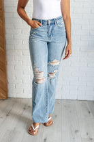 BeautybyShree Ramona High Rise Rigid Magic Destroyed Straight Jeans