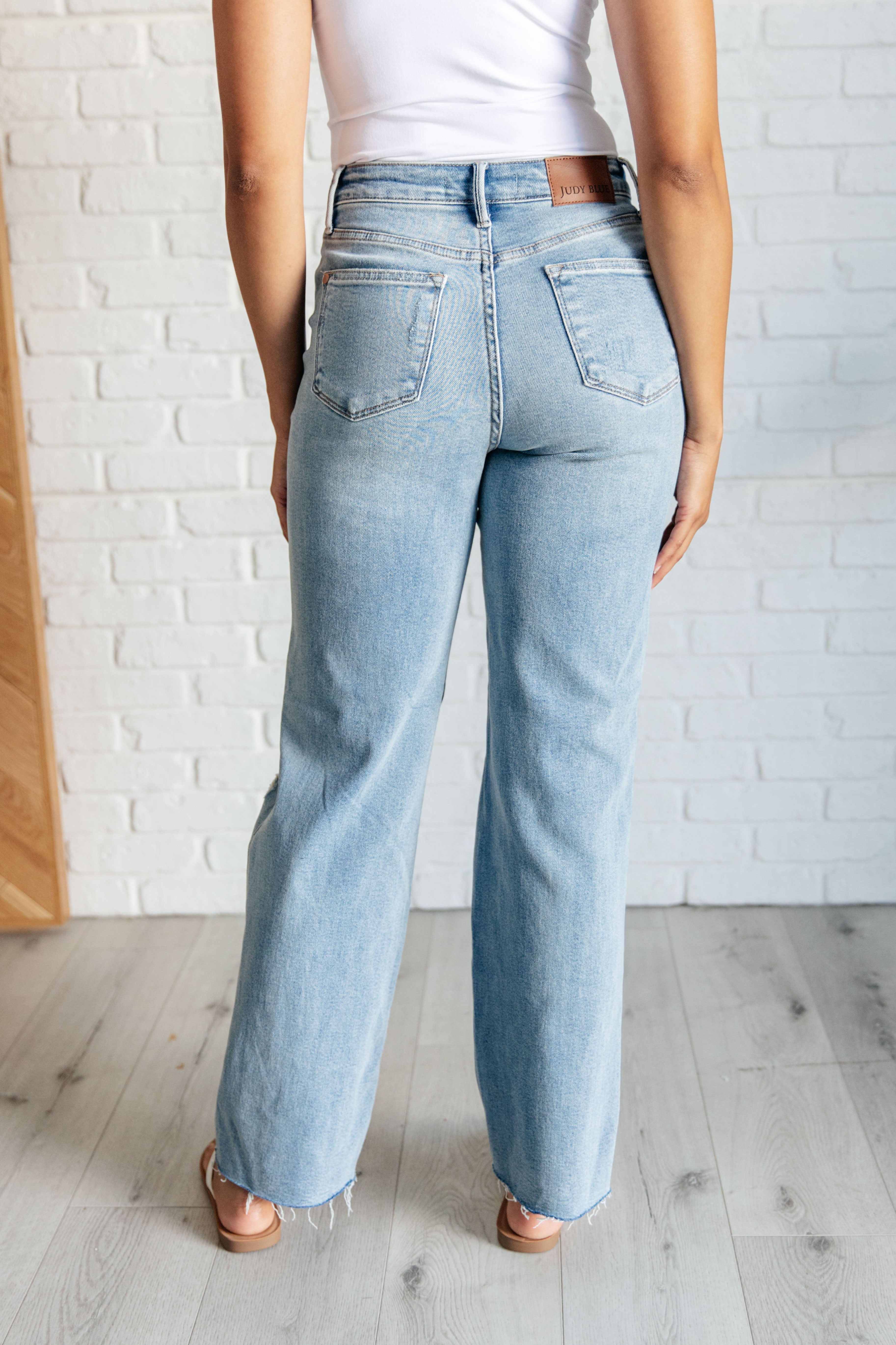 BeautybyShree Ramona High Rise Rigid Magic Destroyed Straight Jeans