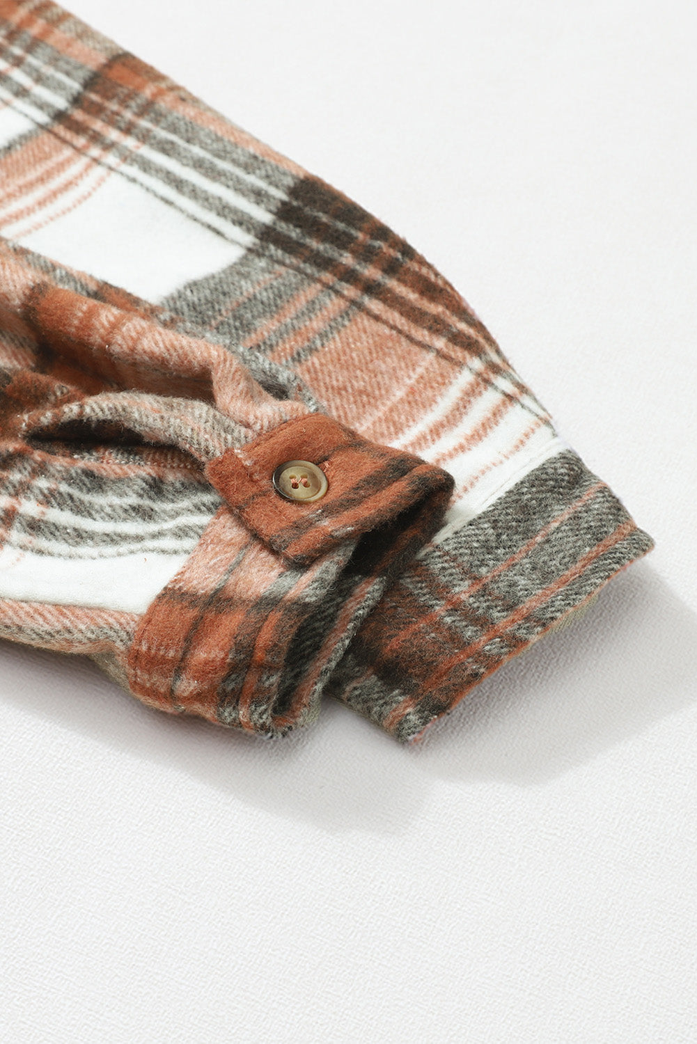 Gold Flame & Grey Plaid Button Up Collared Flannel Shacket Jackets 071aceb634e768e9