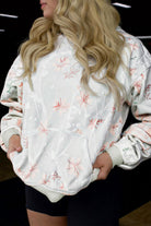 Gray Floral Print Plus Size Loose Hoodie Plus Size Sweatshirts & Hoodies 080af6d84911c0e6