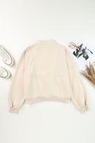 Black Half Zip Stand Collar Exposed Seam Solid Color Casual Sweatshirt Sweatshirts & Hoodies 09500bf30b68455f