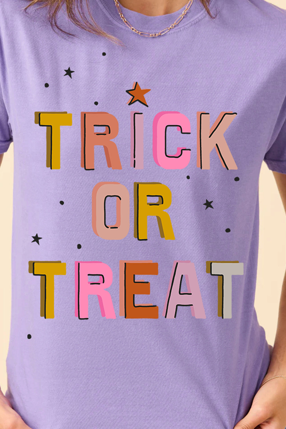 Wisteria TRICK OR TREAT Halloween Heat Transfer Printing Graphic T Shirt Graphic Tees 09543efc3e41fc0b