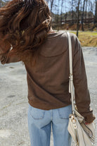 Coffee Button Front V Neck Casual Cardigan Cardigans 097d081e778dcbbd