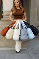 Black Solid Quilted Puffy Zipped Large Tote Bag Tote Bags 09afe1162e544e3c