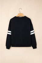 White Preppy Striped Sleeve Loose Sweatshirt Sweatshirts & Hoodies 0a78020d59f53abe