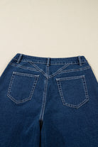 Sail Blue Stitched Waist Detail Cuffed Jeans Jeans 0b5b4645ed1973e5