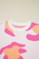 Sachet Pink Cheetah Colorblock Sweater Sweaters 0b7a24d0af242098