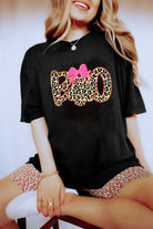 Black Leopard Ghost Boo Heat Transfer Printing Halloween T Shirt Graphic Tees 0bda30c2b2a88aff