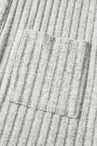 Gray Ribbed Knit Open Front Tunic Cardigan with Pockets Cardigans 0c5c3449bc77caa7