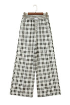 Gray Plaid Wide Leg Casual Pants Pants 0cb86ddbb7ec400d